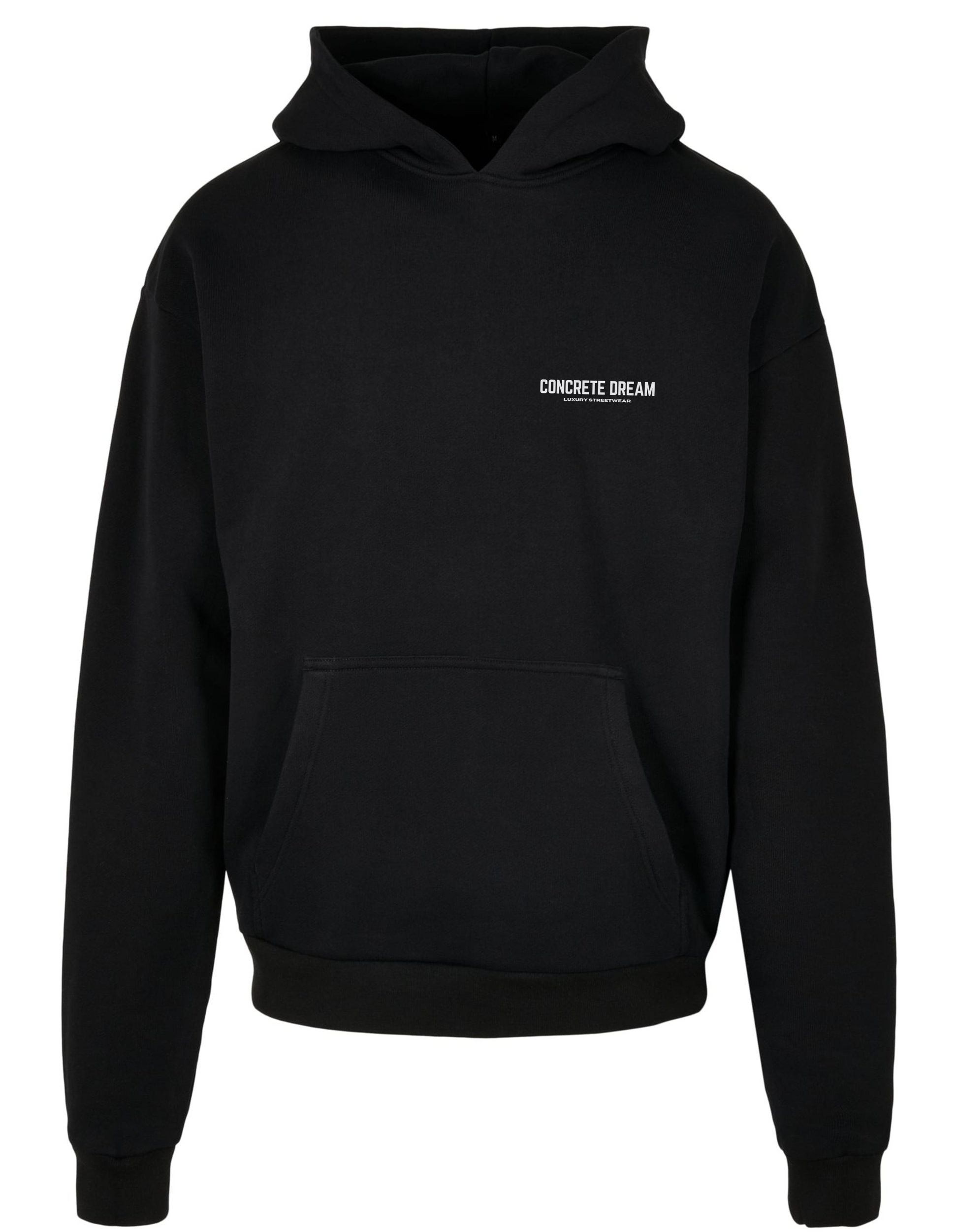 Black Oversized Classic Logo Heavyweight Hoodie